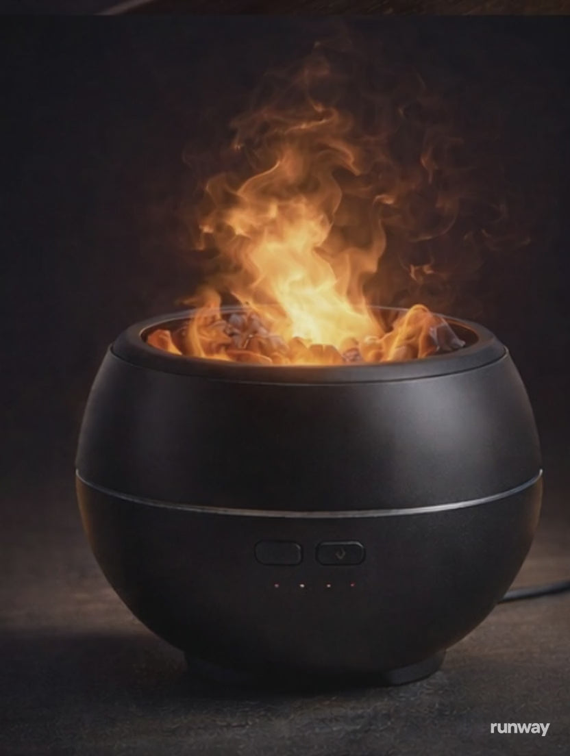Flame Aroma Diffuser – Fire-Like Mis